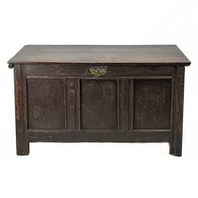 Lot 338 - A panelled oak coffer.