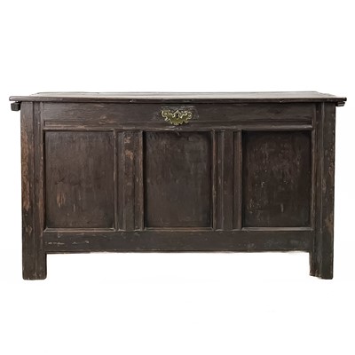 Lot 338 - A panelled oak coffer.
