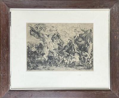Lot 173 - A 19th century etching on silk.