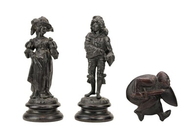 Lot 199 - A pair of spelter figures.