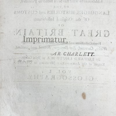 Lot 523 - (Linguistics) LHUYD, Edward