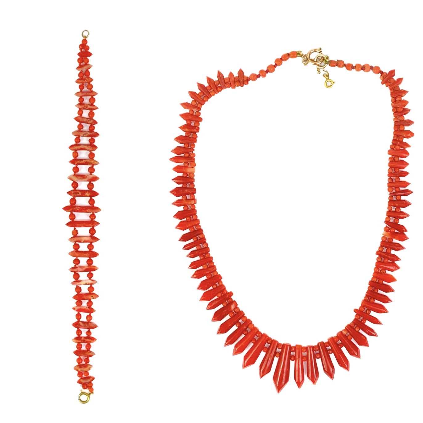 Red Coral Fringe Necklace