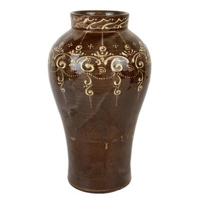 Lot 221 - A large slipware decorated Buckley pottery vase.