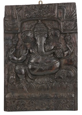 Lot 7 - An Indian carved hardwood panel, 19th century.
