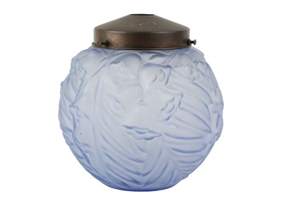 Lot 486 - A mid century moulded blue glass lightshade.