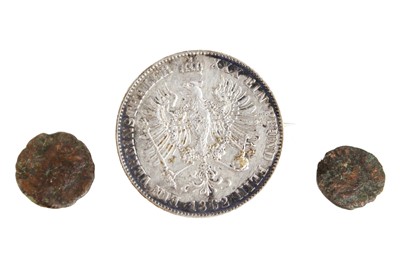 Lot 181 - Prussian Silver 1862 Thaler and two Roman coins