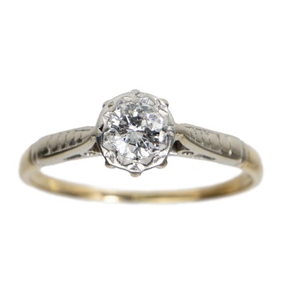 Lot 250 - An 18ct gold diamond solitaire ring.