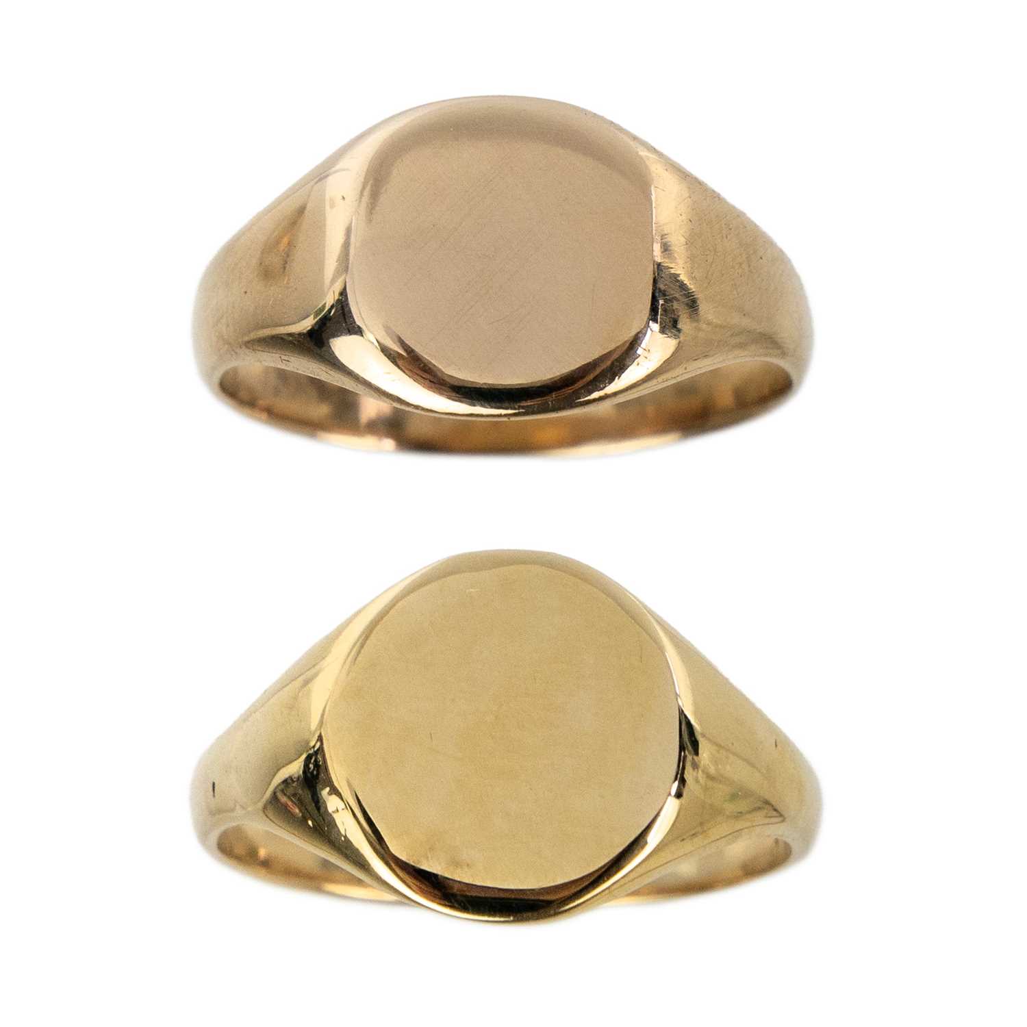 Lot 308 - Two 9ct gold signet rings.