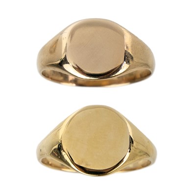 Lot 308 - Two 9ct gold signet rings.