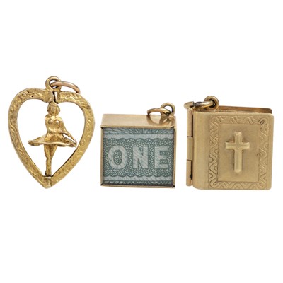 Lot 26 - Three 9ct gold charms.
