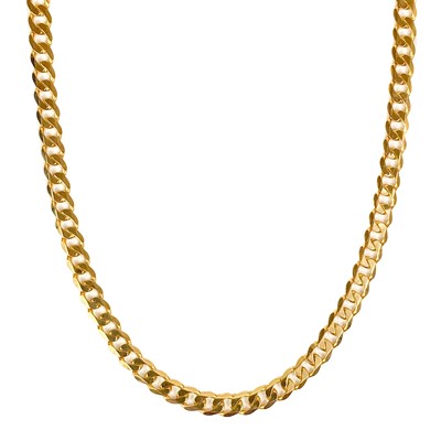 Lot 248 - A 9ct gold curb link necklace.