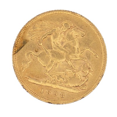 Lot 235 - An 1898 half sovereign gold coin.