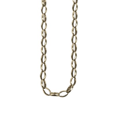 Lot 199 - A gold belcher link necklace.