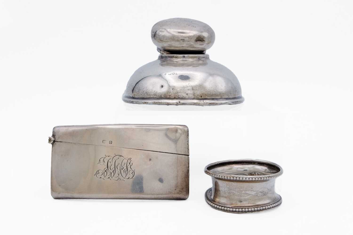Lot 20 - A Victorian silver curved card case.