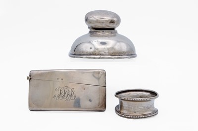 Lot 20 - A Victorian silver curved card case.