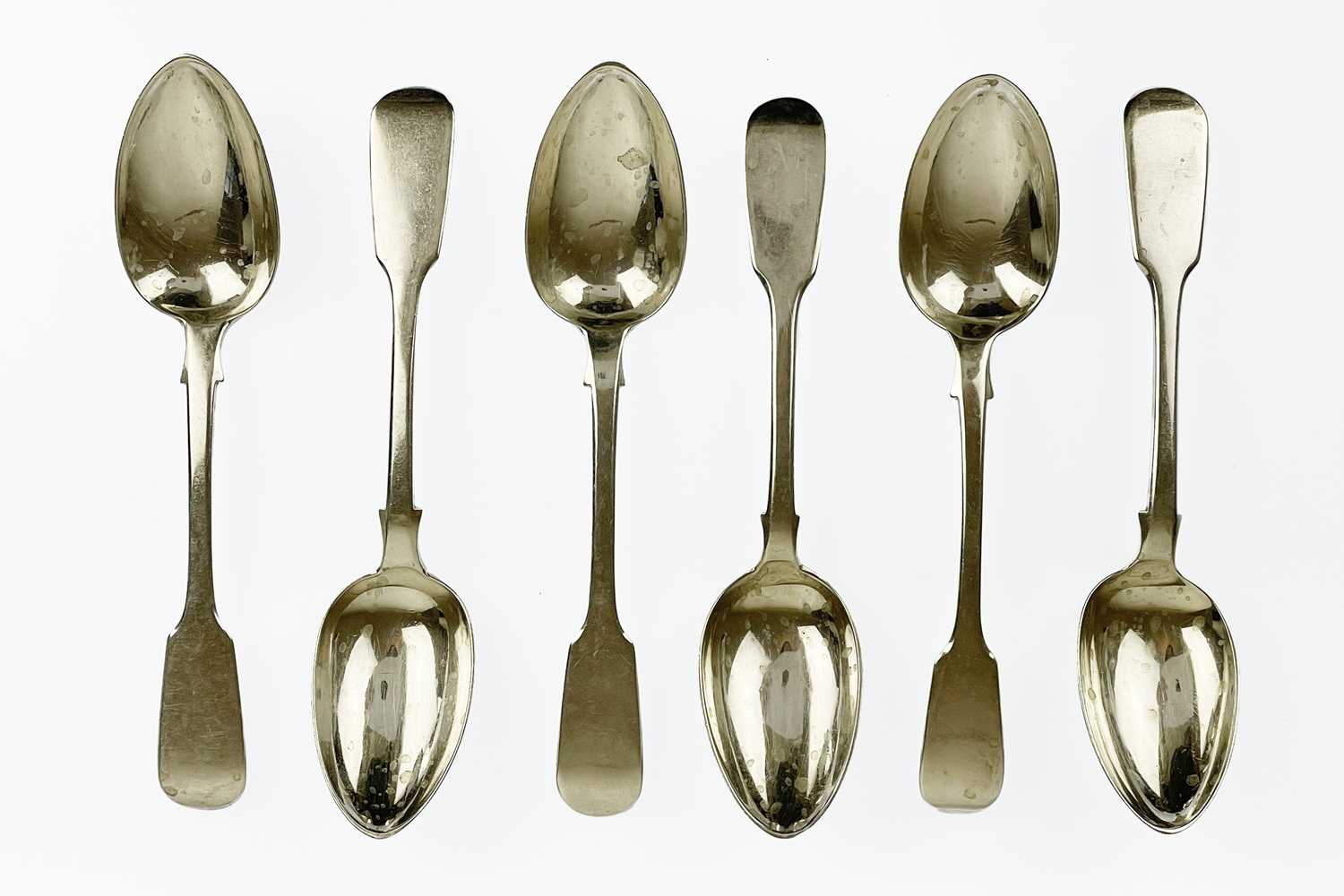 Lot 12 - A Victorian silver set of three table spoons by Thomas Smily.