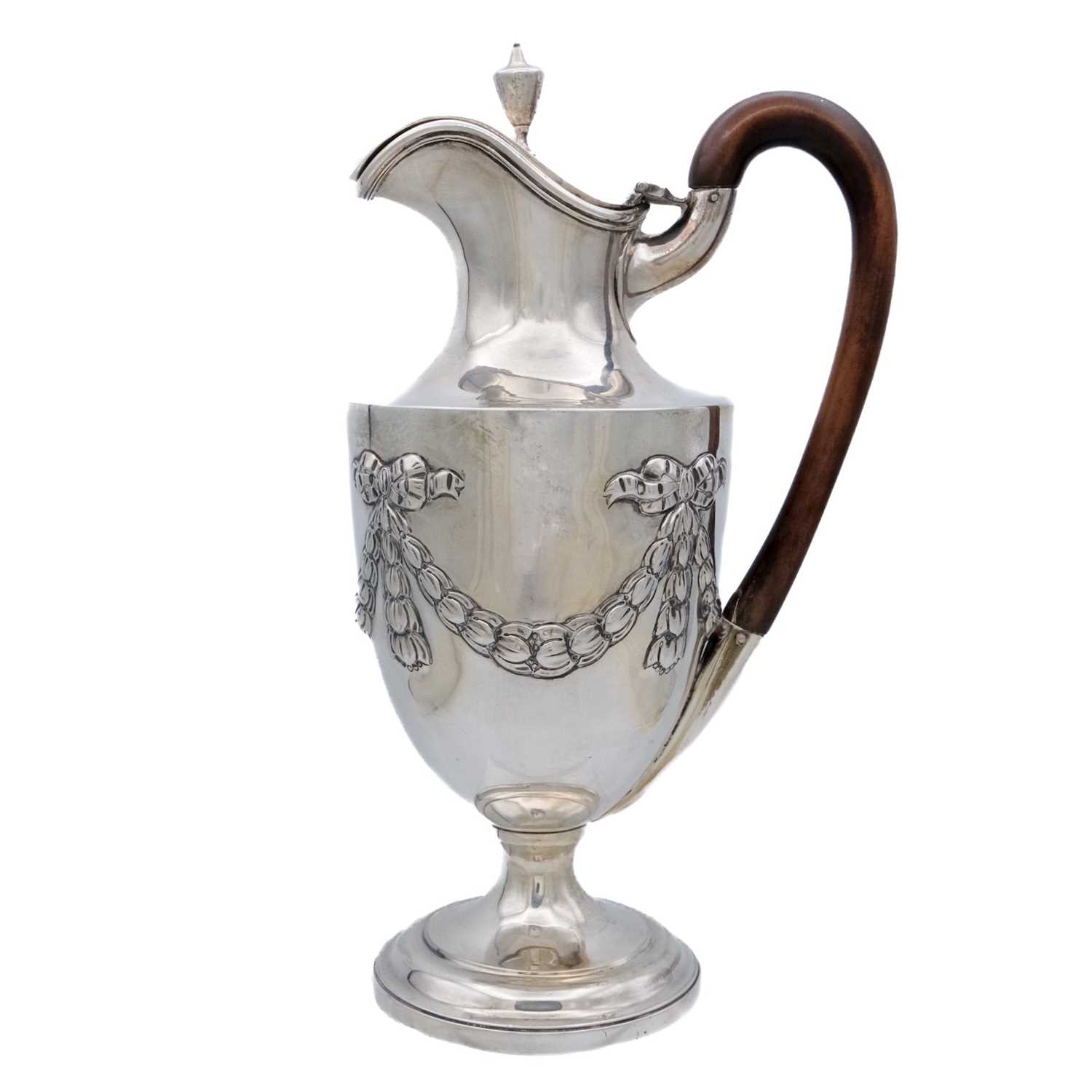 Lot 3 - A Victorian silver pedestal claret jug by Charles Stuart Harris.