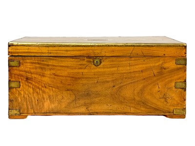 Lot 28 - A Victorian brass bound camphor wood chest.