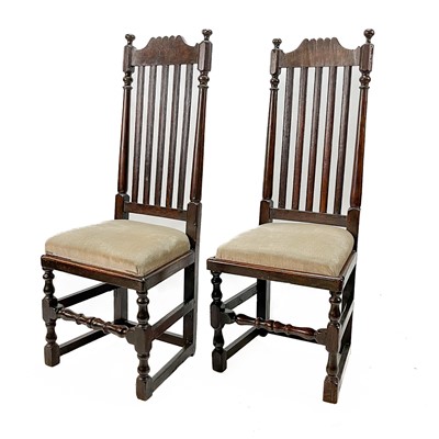 Lot 260 - A pair of oak side chairs.