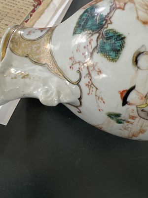 Lot 12 - A Chinese export porcelain coffee pot and cover, Qianlong period.