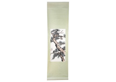 Lot 110 - A Chinese scroll depicting a fern tree, 20th century.