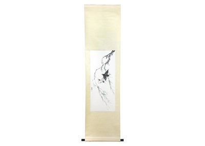 Lot 114 - A Chinese scroll depicting swallows, by Chaw-i-Chou. (1920).