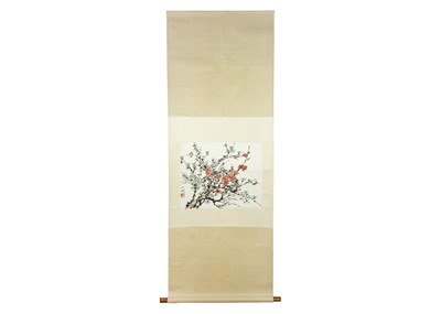 Lot 115 - A Chinese scroll depicting a plum blossom tree, 20th century.