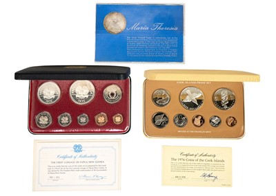 Lot 34 - Silver Proof British Commonwealth coin sets: Papua & New Guinea & Cook Islands+ Marie Therese Thaler