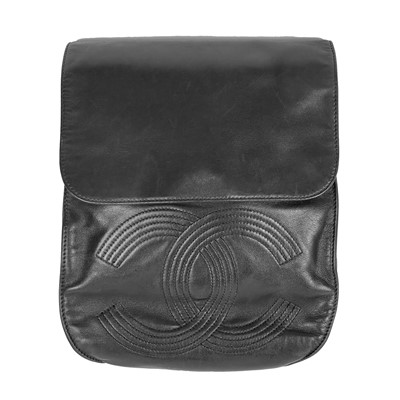Lot 45 - A Chanel black leather rucksack, circa 1996-97.