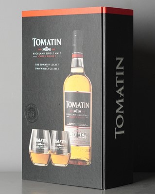 Lot 59 - Tomatin Legacy Gift Pack with glasses, 70cl