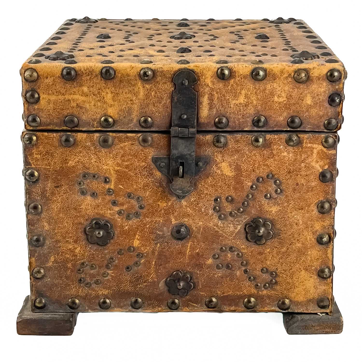 Lot 291 - A 20th century leather bound brass studded