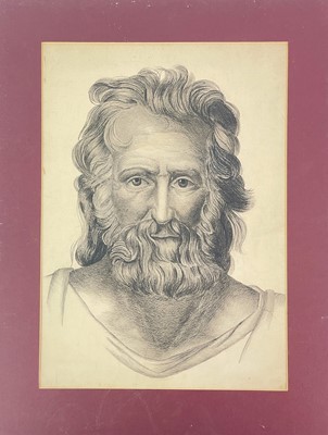 Lot 287 - A graphite drawing of Plato