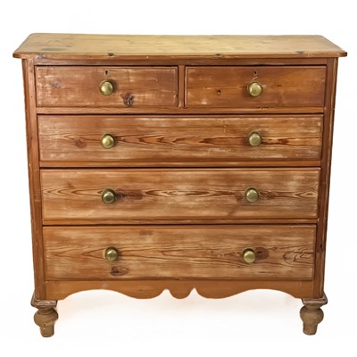 Lot 134 - A Victorian pine chest.