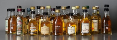 Lot 176 - Twenty-seven whisky minatures, 5cl each