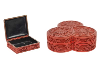 Lot 131 - A Chinese cinnabar lacquer rectangular box, early 20th century.
