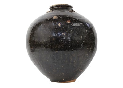 Lot 16 - A Chinese martaban ovoid tapering jar, Ming Dynasty