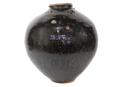 Lot 16 - A Chinese martaban ovoid tapering jar, Ming Dynasty