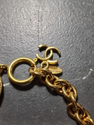 Lot 383 - A Chanel 24ct gold-plated medallion necklace, circa 1990-91.