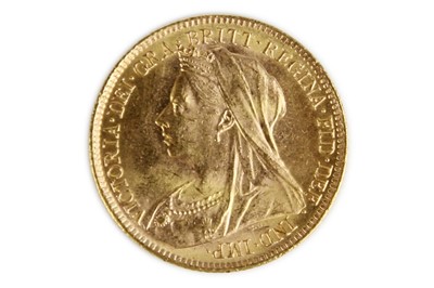 Lot 198E - 1900 Queen Victoria gold veiled head half sovereign