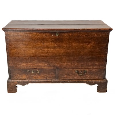 Lot 194 - A George III oak mule chest.