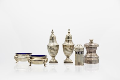 Lot 55 - A selection of silver cruets.