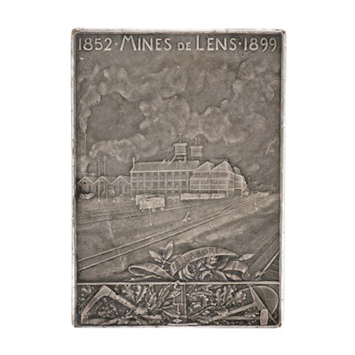 Lot 273 - A French silvered bronze plaquette of mining interest.