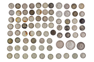 Lot 61 - GB pre 1947 and pre 1920 silver 3d and other coins (total 141 coins)