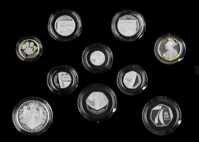 Lot 72 - GB 2022 UK Platinum Jubilee silver proof Celebration cased coin set of 10 coins from 1p to £5