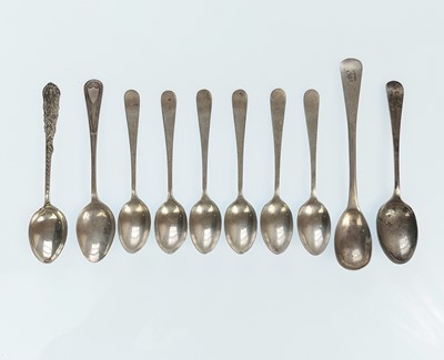 Lot 66 - A collection of silver coffee spoons.