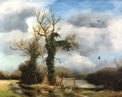 Lot 74 - John Trickett (b. 1952) Rural Landscape with...