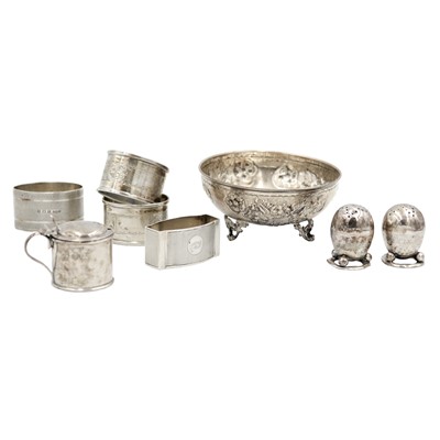 Lot 104 - A collection of silver items.