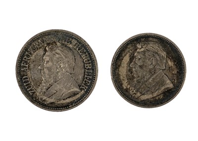 Lot 53 - Boer Republic Kruger Silver coinage (x2)