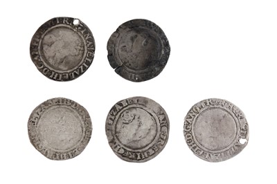 Lot 94 - Elizabeth I hammered 6ds x 5