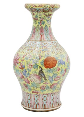 Lot 19 - A Chinese famille juan porcelain vase, Tongzhi mark and period. (1861-1874)